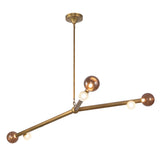 Reese Chandelier — 53 Inch, Vintage Brass, Amber Glass