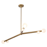 Reese Chandelier — 53 Inch, Vintage Brass, Opal Glass