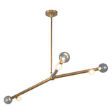 Reese Chandelier — 53 Inch, Vintage Brass, Smoked Glass