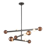 Reese Two Tier Chandelier — Urban Bronze, Amber Glass