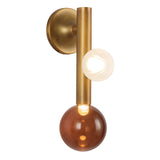 Reese Wall Sconce — Vintage Brass, Amber Glass