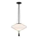 Reeve Pendant — Matte Black/Opal Glass