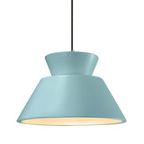 Reflecting Pool Black Cord Trapezoid Medium Ceramic Pendant by Justice Design