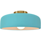 Reflecting Pool Brushed Brass Ceramic Small Spire Semi-Flush by Justice Design