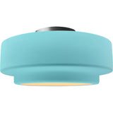 Reflecting Pool Brushed Nickel Ceramic Small Tier Semi-Flush by Justice Design