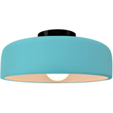 Reflecting Pool Matte Black Ceramic Small Spire Semi-Flush by Justice Design
