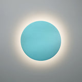 Reflecting Pool Small Ceramic Round Backlit Color Temperature Selectable LED Wall Sconce by Justice Design