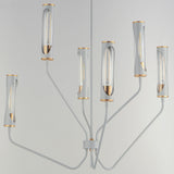 Regent Chandelier French Gray Natural Aged Brass 6 Lights By Maxim Lighting - Front View