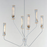 Regent Chandelier French Gray Natural Aged Brass 6 Lights By Maxim Lighting - With Light