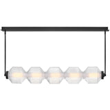 Reign Five Light Linear Chandelier Black By Frederic Ramond Front View