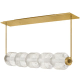 Reign Five Light Linear Chandelier Lacquered Brass By Frederic Ramond2
