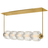 Reign Five Light Linear Chandelier Lacquered Brass By Frederic Ramond Side View