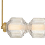 Reign Five Light Linear Chandelier Lacquered Brass By Frederic Ramond Front View2