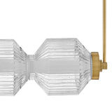 Reign Five Light Linear Chandelier Lacquered Brass By Frederic Ramond Front View