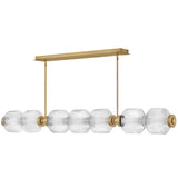 Reign Seven Light Linear Chandelier Lacquered Brass By Frederic Ramond2