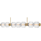 Reign Seven Light Linear Chandelier Lacquered Brass By Frederic Ramond