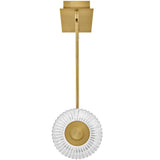 Reign Seven Light Linear Chandelier Lacquered Brass By Frederic Ramond Side View