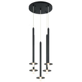 Reigndrop 5 Light Suspension Matte Black By Matteo - Front View2