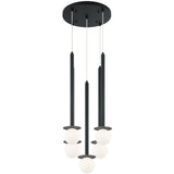 Reigndrop 5 Light Suspension Matte Black By Matteo