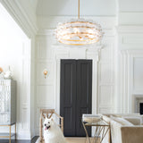 Rene Drum Chandelier Medium Distressed Brass By Frederic Ramond Lifestyle View