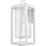 Republic Outdoor Wall Lantern 16 Inch Textured White Bulb On By Hinkley Side View 1
