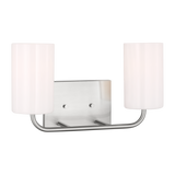 Rhett Vanity Light Brushed Steel Medium By Generation Lighting Side View