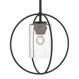 Rhythm Mini Pendant in Black, Seeded Clear Glass by Hubbardton Forge