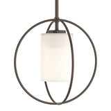 Rhythm Mini Pendant in Bronze, Opal Glass by Hubbardton Forge
