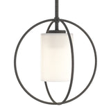 Rhythm Mini Pendant in Natural Iron, Opal Glass by Hubbardton Forge