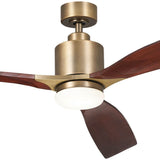 Ridley Ceiling Fan Brushed Natural Brass By Kichler - Detailed View