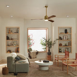 Ridley Ceiling Fan Brushed Natural Brass By Kichler - Lifestyle View