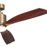 Ridley Ceiling Fan Brushed Natural Brass By Kichler - Side View