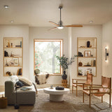 Ridley Ceiling Fan Brushed Stainless Steel By Kichler - Lifestyle View