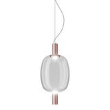 Riflesso SP 2 Pendant Light by Vistosi, Finis: Matt Copper, Color: Crystal Transparent, ,| Casa Di Luce Lighting