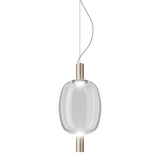 Riflesso SP 2 Pendant Light by Vistosi, Finis: Matt Gold, Color: Crystal Transparent, ,| Casa Di Luce Lighting