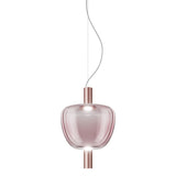 Riflesso SP 3 Pendant Light by Vistosi, Finis: Matt Copper, Color: Amethyst Transparent, ,| Casa Di Luce Lighting