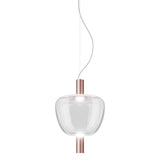 Riflesso SP 3 Pendant Light by Vistosi, Finis: Matt Copper, Color: Crystal Transparent, ,| Casa Di Luce Lighting