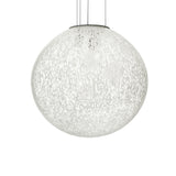 Rina Pendant Light by Vistosi, Size: Large, Color: White Murrina, Finis: Satin Nikel, ,| Casa Di Luce Lighting