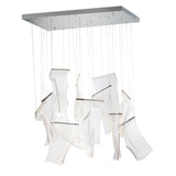 Rinkle 13-Light Rectalinear LED Pendant by ET2 - Polished Chrome