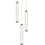 Ripley 3 Light Suspension Matte Black By Matteo - Front View