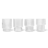 Ripple Glasses, Set of 4 Short Clear By Ferm Living