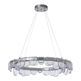 Riverbed Circular LED Pendant, shown in Sterling, by Hubbardton Forge
