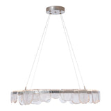 Riverbed Circular LED Pendant, shown in Sterling, by Hubbardton Forge