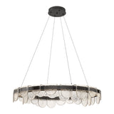Riverbed Circular LED Pendant in Black by Hubbardton Forge