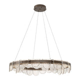 Riverbed Circular LED Pendant in Bronze by Hubbardton Forge