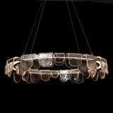 Riverbed Circular LED Pendant detail in Sterling, by Hubbardton Forge