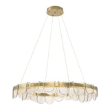 Riverbed Circular LED Pendant in Modern Brass by Hubbardton Forge