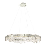 Riverbed Circular LED Pendant in Sterling by Hubbardton Forge
