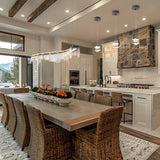 Riverbed LED Linear Suspension lifestyle view by Hubbardton Forge
