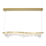 Riverbed LED Linear Suspension in Modern Brass by Hubbardton Forge